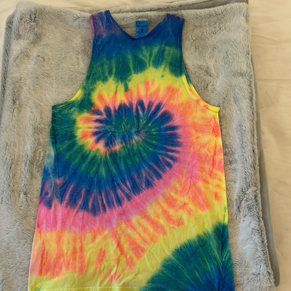 Tie Dye Small Tank Hand Made in Canada on the side of the highway to Tofino, BC - Picture 2 of 3